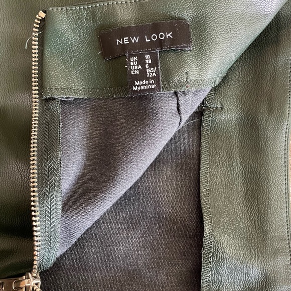 Green Faux Leather Skirt - Picture 4 of 4